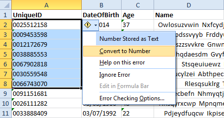 convert number to string excel